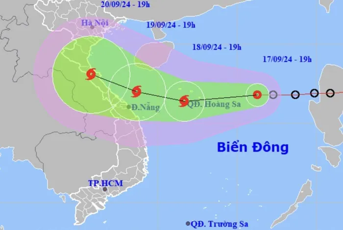 Lúc 7 giờ sáng ngày 18/9, vị trí của áp thấp nhiệt đới cách quần đảo Hoàng Sa khoảng 220km về phía đông, với sức gió mạnh nhất gần tâm đạt cấp 7 (50-61km/giờ), giật cấp 9. 